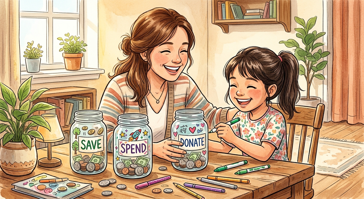 3 frascos mágicos para enseñar dinero a tus hijos hoy